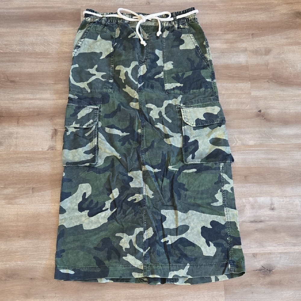 Free People Camouflage Maxi Skirt